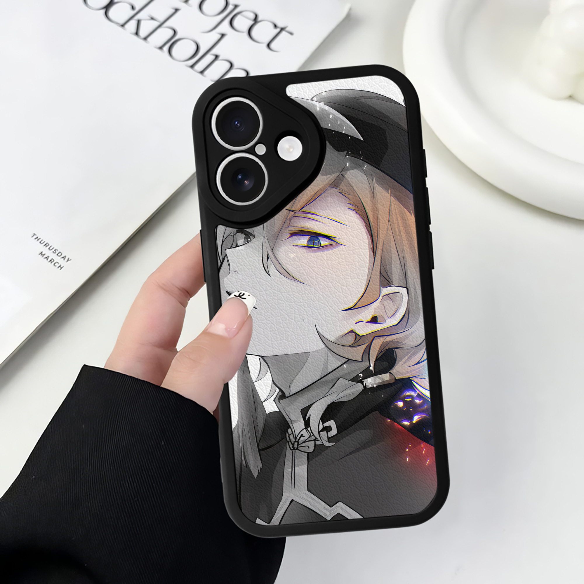 （画像用） 文豪ストレイドッグス Bungo Stray Dogs 【iPhone 16シリーズ対応】シリコンスマホケース（レザー調） 材質：シリコン